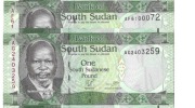 SUDAN  POŁUDNIOWY - - 2 X 1 FUNT - 2011 -  SERIA  AF+AG - UNC
