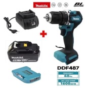 Makita DDF487 Wiertarko Wkrętarka zestaw w walizce bat 6Ah