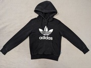 Czarna szara grafitowa bluza dresowa z kapturem kangurka Adidas 34 - 36