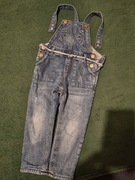 Spodnie jeansy ocieplane zimowe ogrodniczki Zara 98