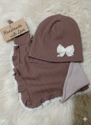 52/54 komplet zestaw wiosenny przejściowy czapka ocieplana chusta polar