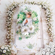 Kartka, ręcznie robiona, Komunia, chłopiec 