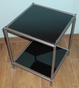 Stoliczek nocny , stolik mały z szklanymi blatami LAXVIK