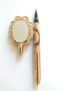 Piękny Złoty Eyeliner w pisaku z lusterkiem GOLD Wodoodporny