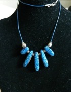 Kwarc niebieski, tytanowy, naszyjnik, kolia