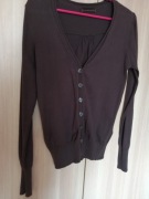 Zapinany sweterek brązowy czekoladowy M