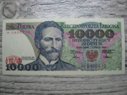 BANKNOT PRL 10000 ZŁOTYCH 1987 ROK SERIA H S. WYSPIAŃSKI UNC