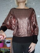 Piękna bluzka z cekinami nietoperz M