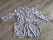 koszula bluzka 44/46 2XL/3XL w kwiaty niebieska wiskoza peacocks