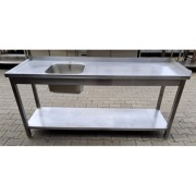 ZLEW 1 KOMOROWY Z BLATEM I PÓŁKĄ -182/60/85 CM -M.956.N