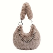 Damska Pluszowa Torebka , Sztuczne Futerko, Kolor Kawa