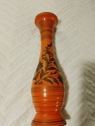 Metalowy duży wazon amfora z Indii motyw w kwiaty orange