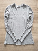 Stamina * szary sweterek dzianinowy guziki * S/M