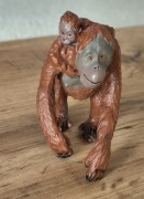 Figurka zwierzę orangutan z młodym dzieckiem małpa safari zoo