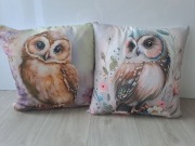 Zestaw 2 x Nowa poszewka na poduszkę dekoracyjna ozdobna sowa sowy
