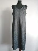 Sukienka długa czarna/szara 46 wytłaczana prosta