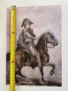 Mały obraz na płótnie – jeździec na koniu, styl klasyczny