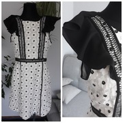 Unikatowa sukienka falbanki na ramionach M L 38 40