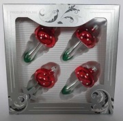 Bombki szklane grzybki PRL rękodzieło  2 opakowania 