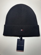 Tommy Hilfiger czarna czapka zimowa męska z kaszmirem oryginalna nowa