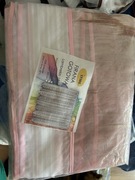 Gotowa firanka 300x150 różowa i brąz 