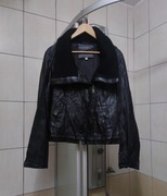 kurtka damska S woman elegancki damski damska  z kołnierzem czarna ciemna