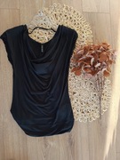 czarna krótka bluzka tunika z krótkim rękawem Amisu 42XL 40L t-shirt