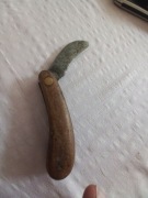 Scyzoryk PRL drewniana raczka