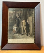 Ciekawy Stary druk THE WOLF AND THE LAMB Anglia 