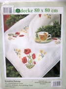 Zestaw haft krzyżykowy drukowany Obrus 80x80 Maki