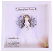 Podziękowanie dla Chrzestnych Komunia Chrzest ramka 3D z Aniołem Rękodzieło