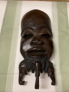 Maska twarz oryginalna z Afryki ładna duża z ozdobami