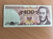 Banknot PRL 100 zł SER. FT 1979