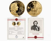 Złocony medal Fryderyk Chopin „Poeta fortepianu” + certyfikat + karta