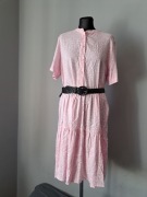 Vero moda nowa Letnia sukienka midi L/40 różowa w białe kwiatki