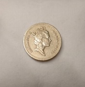 Moneta Anglia Len z Irlandii Północnej 1 Pounds 1986 rok.