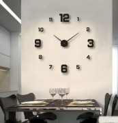 ZEGAR PRZYKLEJANY NOWOCZESNY ŚCIANĘ 3D LUSTRZANY