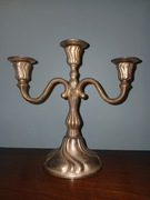 ŚWIECZNIK trój ramienny posrebrzany Vintage