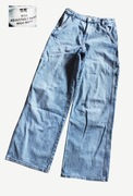 H&M Wide fajne dżinsy z szersza nogawką kieszenie XS