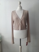 Nowa beżowa prążkowana koszulka NA-KD rozmiar XXL 