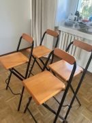 4 Hokery taborety składane drewniane