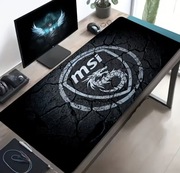 Duża podkładka pod mysz do gier z logo MSI i motywem smoka 40x90 cm
