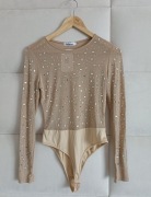 Body M L nude z kryształkami zara la milla cocomore bluzka