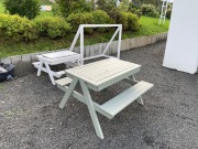 Stolik piknikowy dla dzieci z piaskownicą drewniany. 