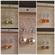 Piękne długie wiszące kolczyki koniczynka kolorowe kolczyki bigle zestaw 