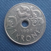 Moneta Norwegia 1 korona 1999