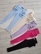 Nowe leginsy falbanka prążek r. 110/116