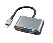 Adapter USB C do HDMI VGA z 4K HDMI, 1080P