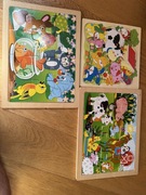 Puzzle drewniane 3 zestawy