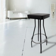 Hokery czarne skórzane vintage retro prl loft